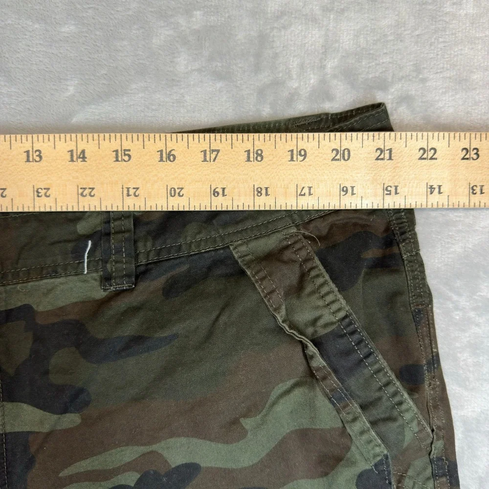 Raw X Cargo Shorts Mens 40 Green Camo Woodland Multi Pocket Cotton Casual